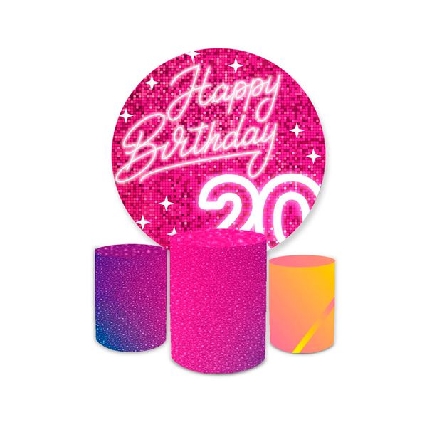 Kit Capa Painel + Trio Cilindros 20 Anos Rosa
