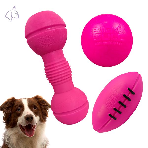 Kit Brinquedos Porte Grande Bola Halter Bola Futebol Americano - Big Bull Pet