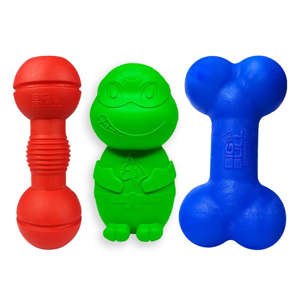 Kit Brinquedos Porte Grande Halter Tartaruga Osso - Big Bull Pet