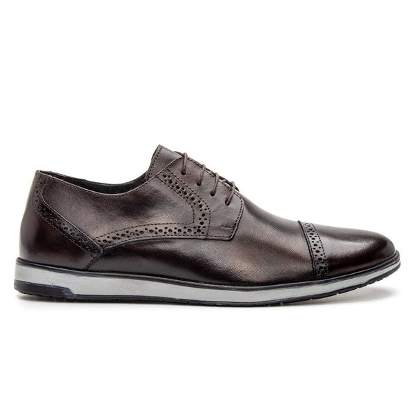 Oxford Casual Masculino Derby Furos Café
