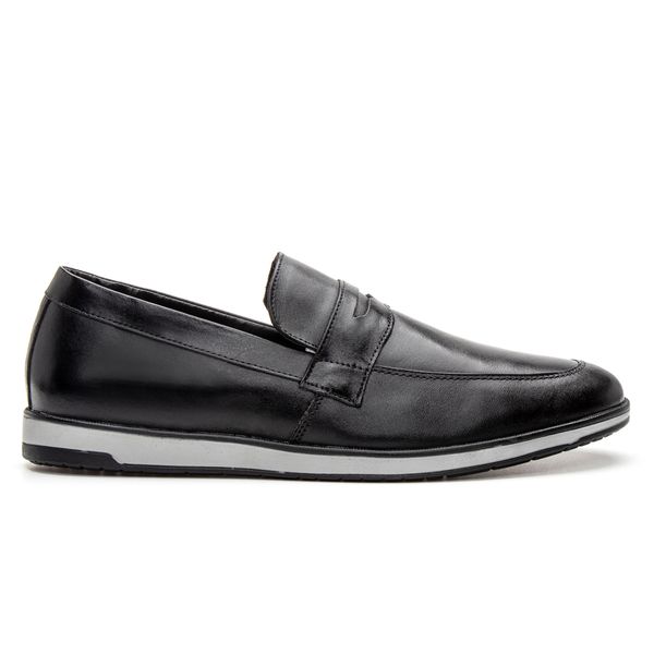 Loafer Masculino Casual em Couro Preto