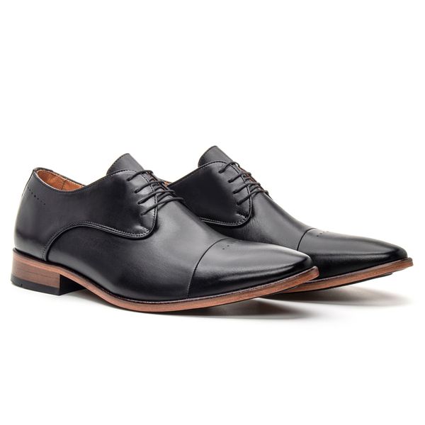 Sapato Social Premium Masculino Oxford Linha Braga Preto Bigioni