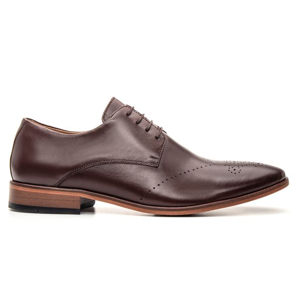 Sapato Social Premium Masculino Oxford Floral Linha Braga Mouro
