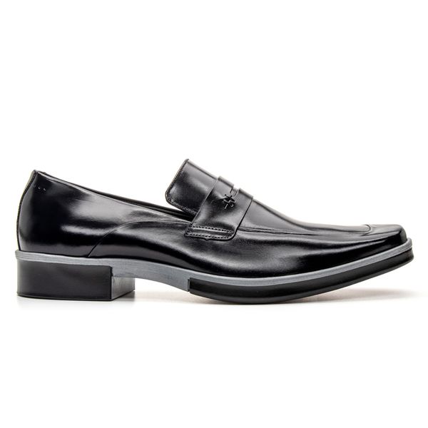 Sapato Social Loafer Masculino Em Couro Legítimo Linha Gênesis Preto