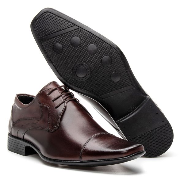 Sapato Social Masculino Marrom Bico Redondo Sapato Social