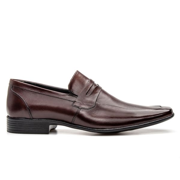 Mocassim Social Masculino em Couro Loafer Sofisticado Tabaco