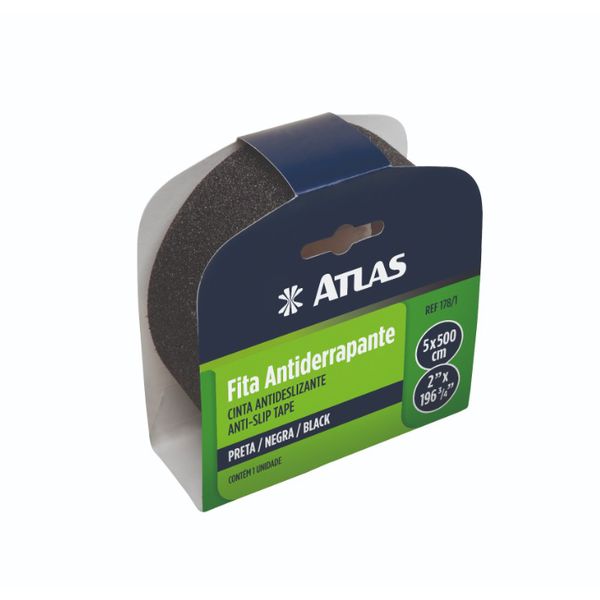 FITA ANTIDERRAPANTE PRETA PARA USO INTERNO 5X500CM 2" X 196 3/4"