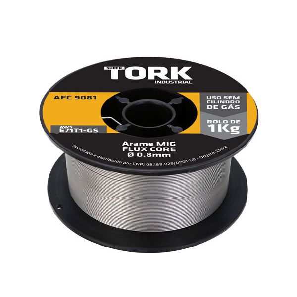 Arame Para Solda Mig Flux 0 8mm 1kg Afc 9081 Tork 