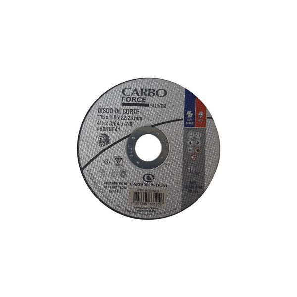 Disco de Corte Carbo Force Silver 115 x 1,0 x 22,23 mm