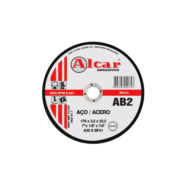 Disco De Corte Alcar 14" X 3,2 X 25,4mm Metal/inox