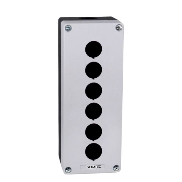 Caixa Plástica Cinza BX1/6G com 6 Furos 22mm Sibratec