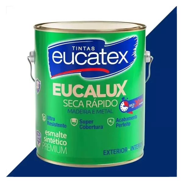 Tinta Eucalux Esm Bri Sec Rap Azul Del Rey 3,6 Ltr Eucatex