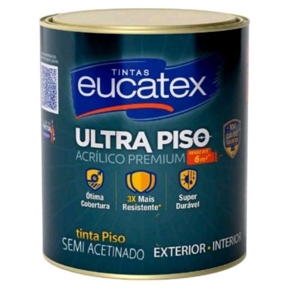 Tinta Ultra Piso Acril Prem Amarelo Demarcação 900 ml Eucatex 