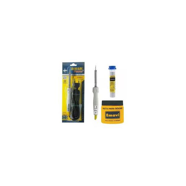 Kit Ferro Solda Plus SC40 34W 220V Hikari + Estanho e Pasta Solda