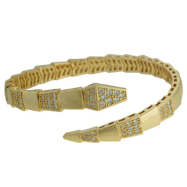 Conjunto Bracelete e Anel Cobra Lesprit 6008169 Dourado Cristal