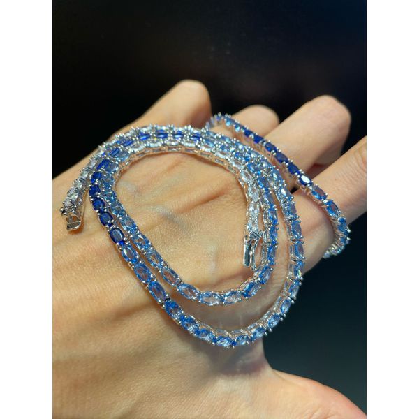 Conjunto Colar e Pulseira Zircônia Lesprit 6818000 Ródio Azul