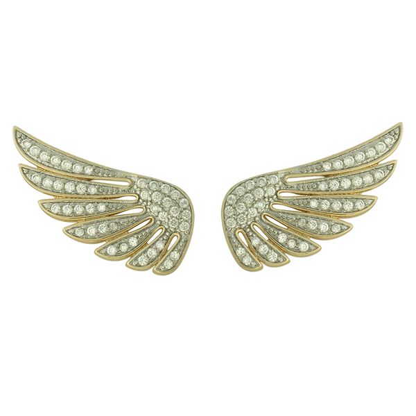 Brinco Ear Cuff Zircônia Lesprit 00032 Dourado Cristal