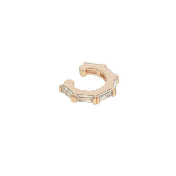 Brinco Piercing de Pressão Zircônia Lesprit LB22791WRS Rosé Cristal