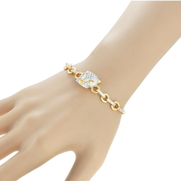 Pulseira Zircônia Lesprit LP01241CHWRHGL Dourado Cristal