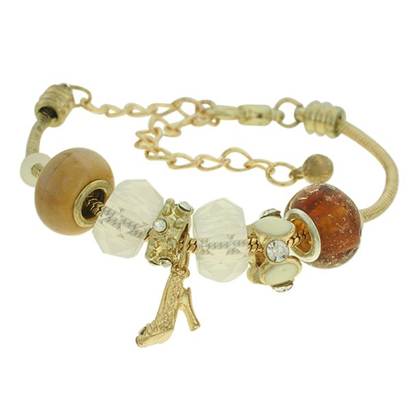 Pulseira Beloque Cristal Lesprit K03882-49850 Dourado Marrom