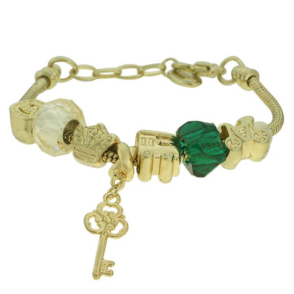 Pulseira Beloque Cristal Lesprit K03882-51030 Dourado Verde