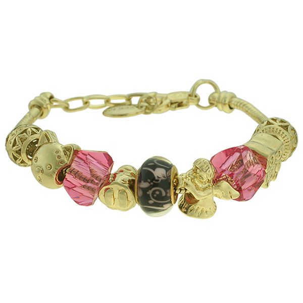 Pulseira Beloque Cristal Lesprit K03882-50650 Dourado Rosa