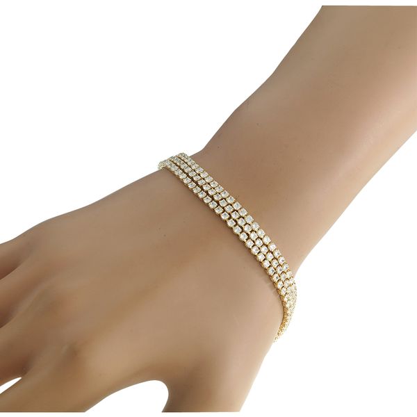 Pulseira Riviera Zircônia Lesprit 2571 Dourado Cristal