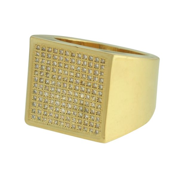 Anel Zircônia Lesprit 4207 Dourado Cristal