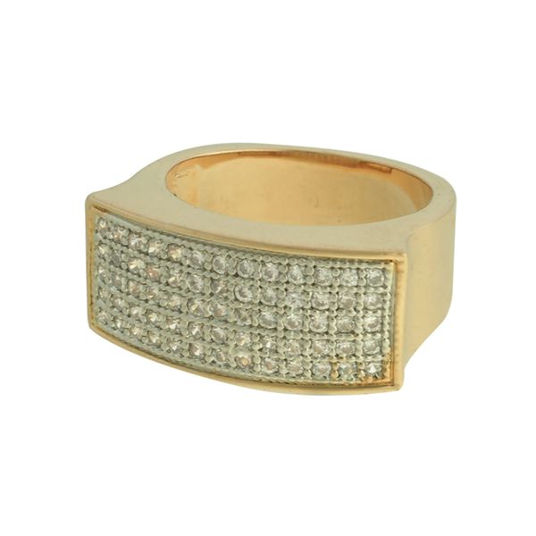 Anel Zircônia Lesprit 00021 Dourado Cristal