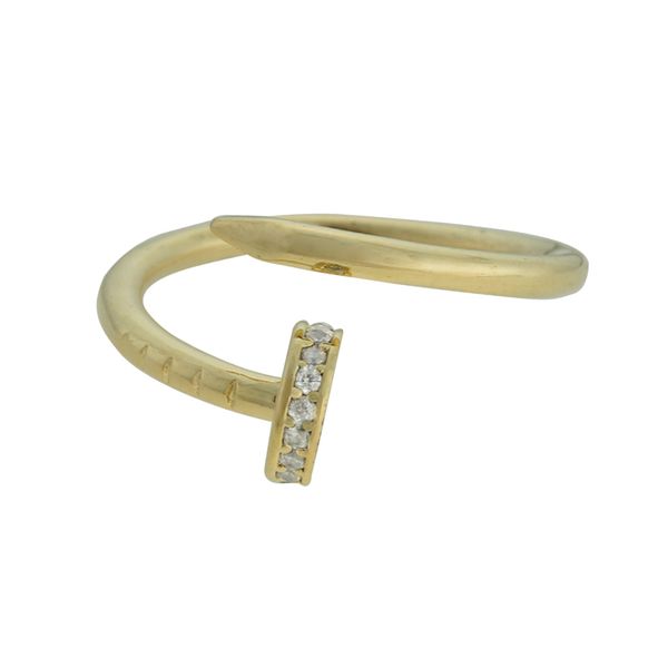 Anel Prego Zircônia Lesprit 10681 Dourado Cristal