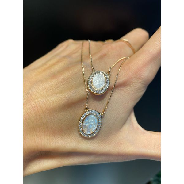 Escapulário Nossa Senhora Aparecida Zircônia Lesprit 6810242 Dourado