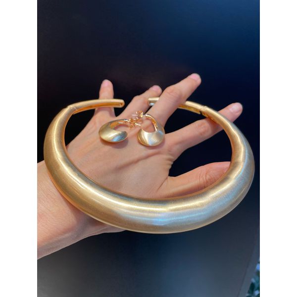Colar Choker Metal Fosco Lesprit 7800938 Dourado