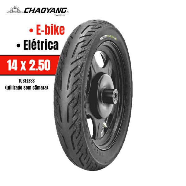 Pneu 14" x 2.50 (64-254) Tubeless H-972M CHAO YANG Cor: Preto