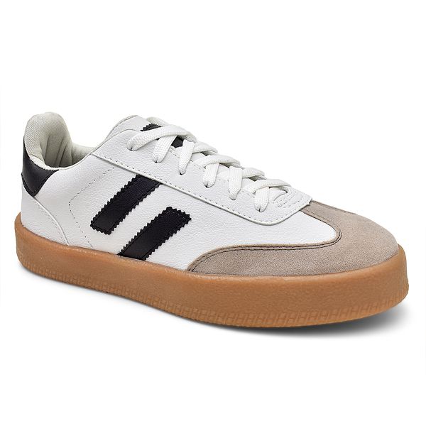 Tênis Feminino Casual Lauren Branco e Preto
