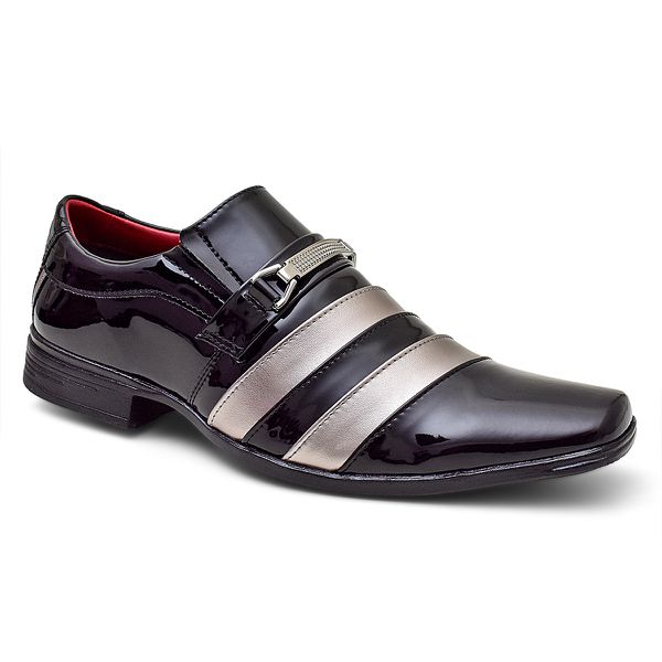 Sapato Social Hilbert Preto Prata
