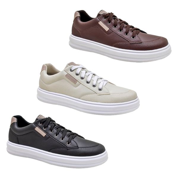 KIT 3 PARES - Sapato Casual Briant