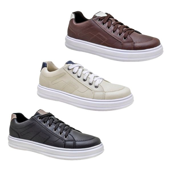 KIT 3 PARES - Sapato Casual Roll