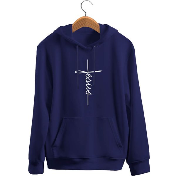 Blusa De Frio Black Beast Moletom Escudo Jesus Azul Marinho