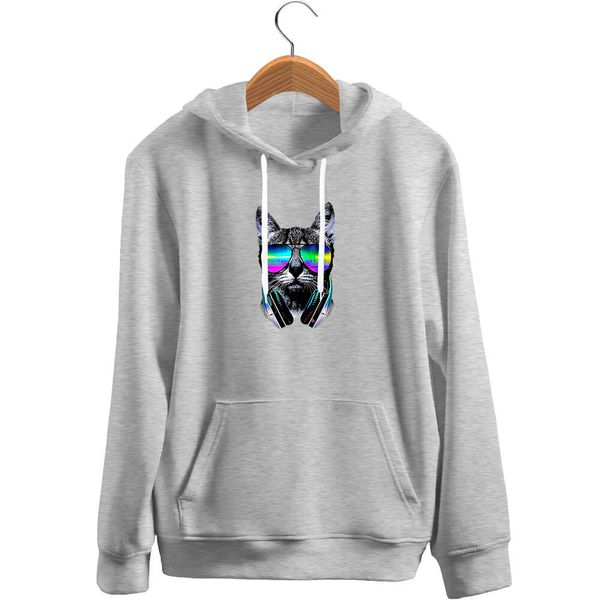 Blusa De Frio Black Beast Moletom Gato Dj Cinza