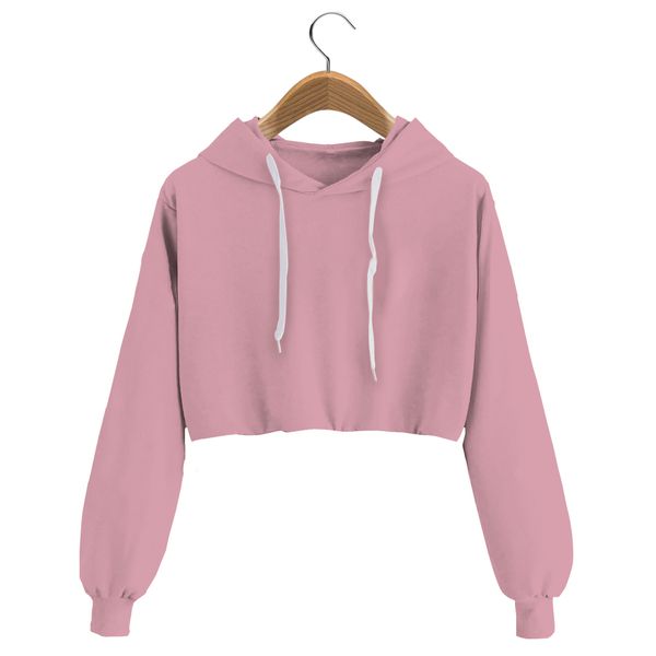 Cropped Moletom Feminino Black Beast Rosa Claro