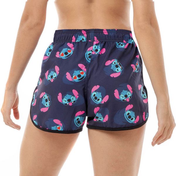 Shorts Feminino Praia Floral Black Short Black Beast