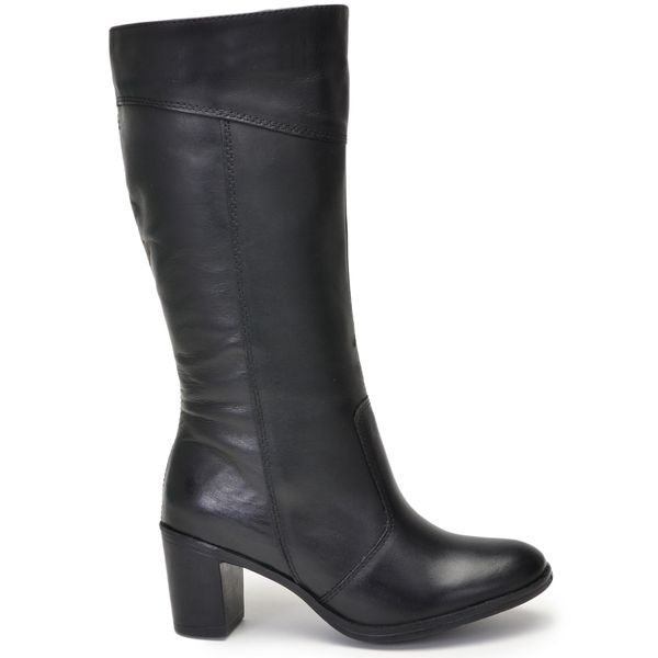 Botas Femininas Cano Médio Salto Grosso Preto