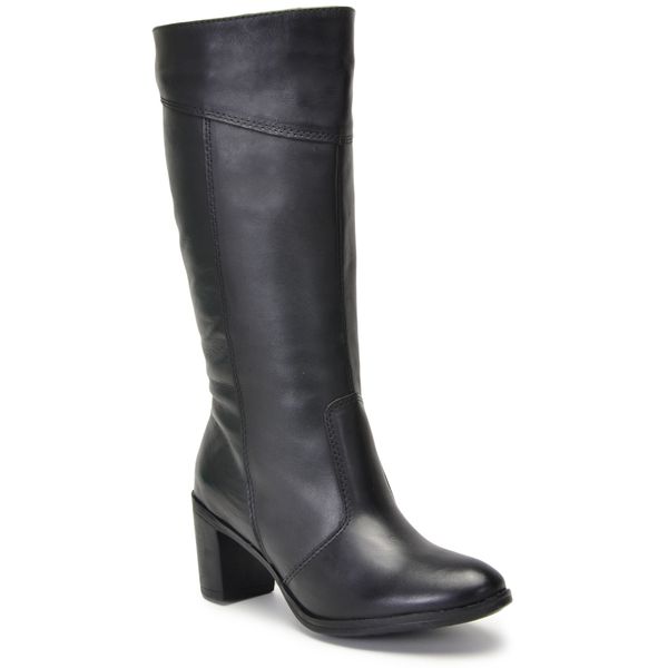 Botas Femininas Cano Médio Salto Grosso Preto