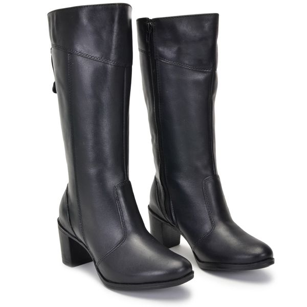 Bota Feminina Cano Médio Salto Grosso Preto