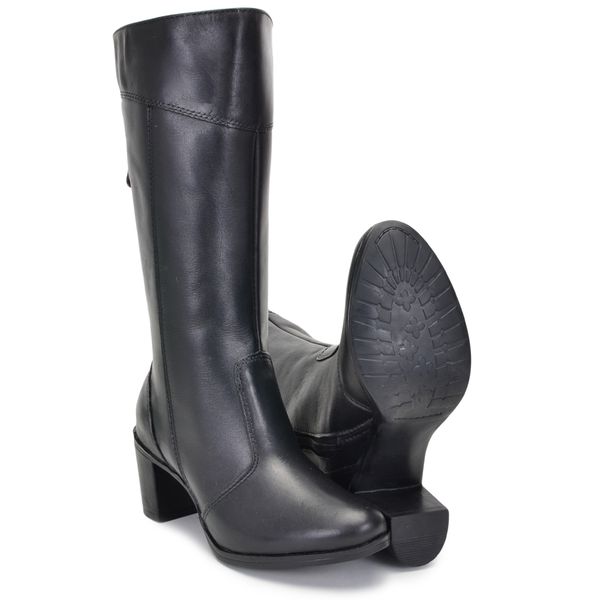 Bota Feminina Cano Médio Salto Grosso Preto
