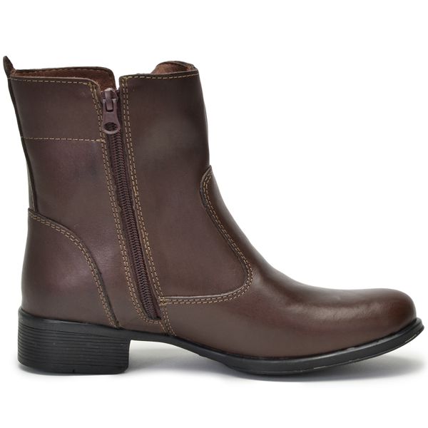 Bota Feminina Couro Bovino Cano Curto Montaria 2150/02 Brown