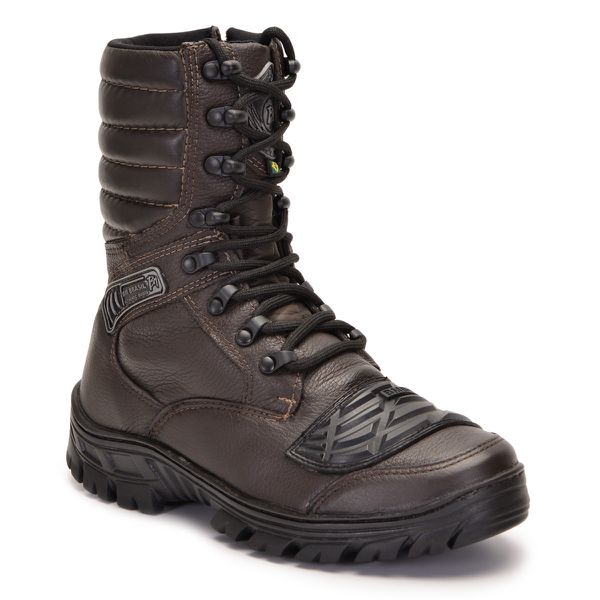 Coturno Militar Marrom Tático Attack Zíper Bmbrasil 5188/07 c a Nº 45.899