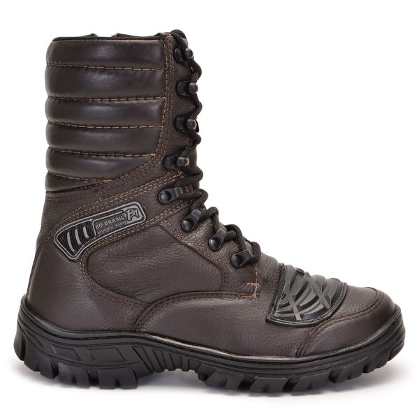 Coturno Militar Marrom Tático Attack Zíper Bmbrasil 5188/07 c a Nº 45.899