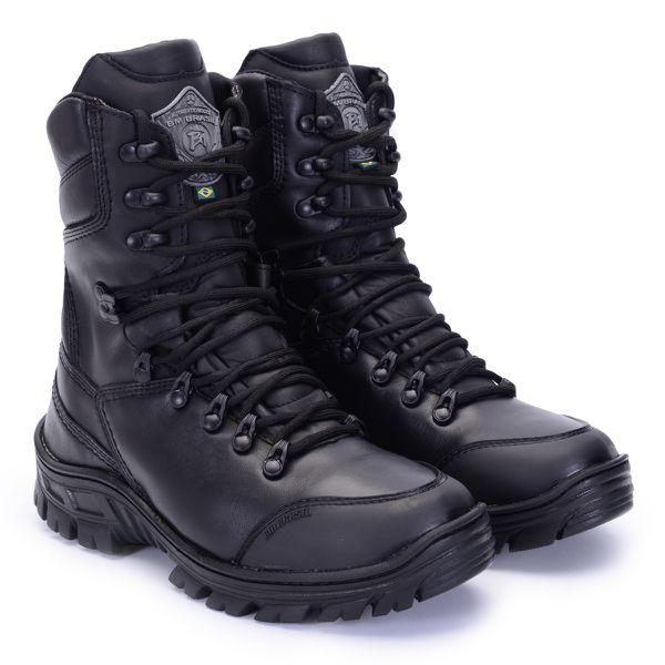 coturno militar Attack sentinel em couro com bico em tpu pvc 
