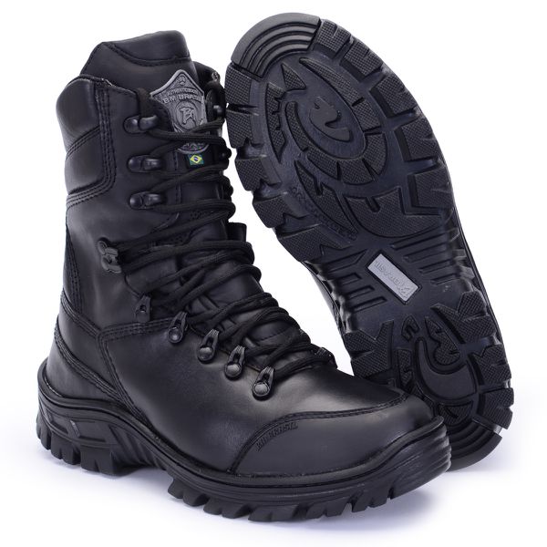 coturno militar Attack sentinel em couro com bico em tpu pvc 